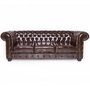 Antique Brown Chesterfield Leather 3 Seat Sofa - SD061