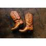 8 1/2 D Golden Brown Cowboy BOOTS /  Vintage Men's BOOTS / image 0