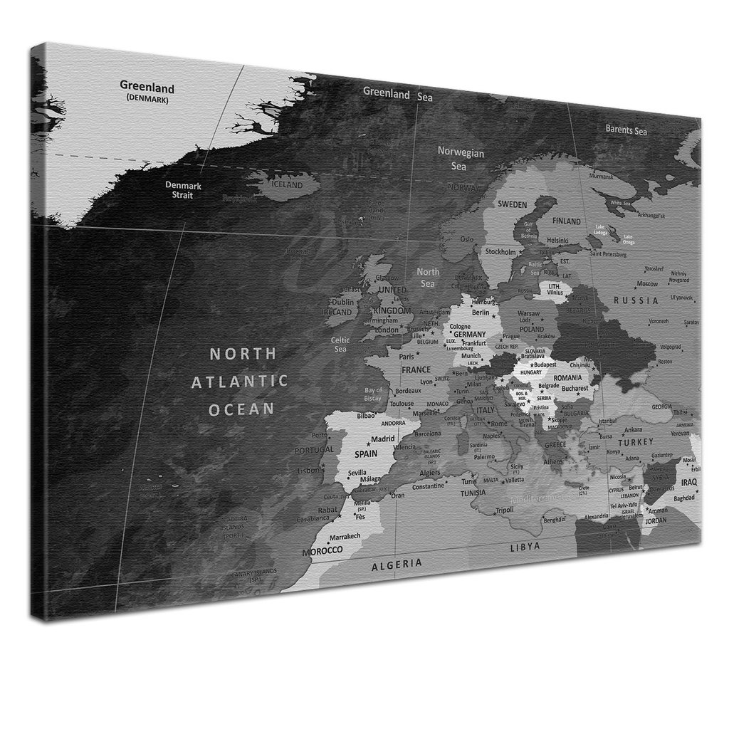 Leinwandbild - Europakarte ...