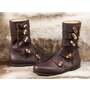  Viking Leather Shoes with Antler Buttons Boots Shoe image 0