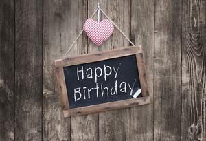 Black Grunge Wood Birthday ...