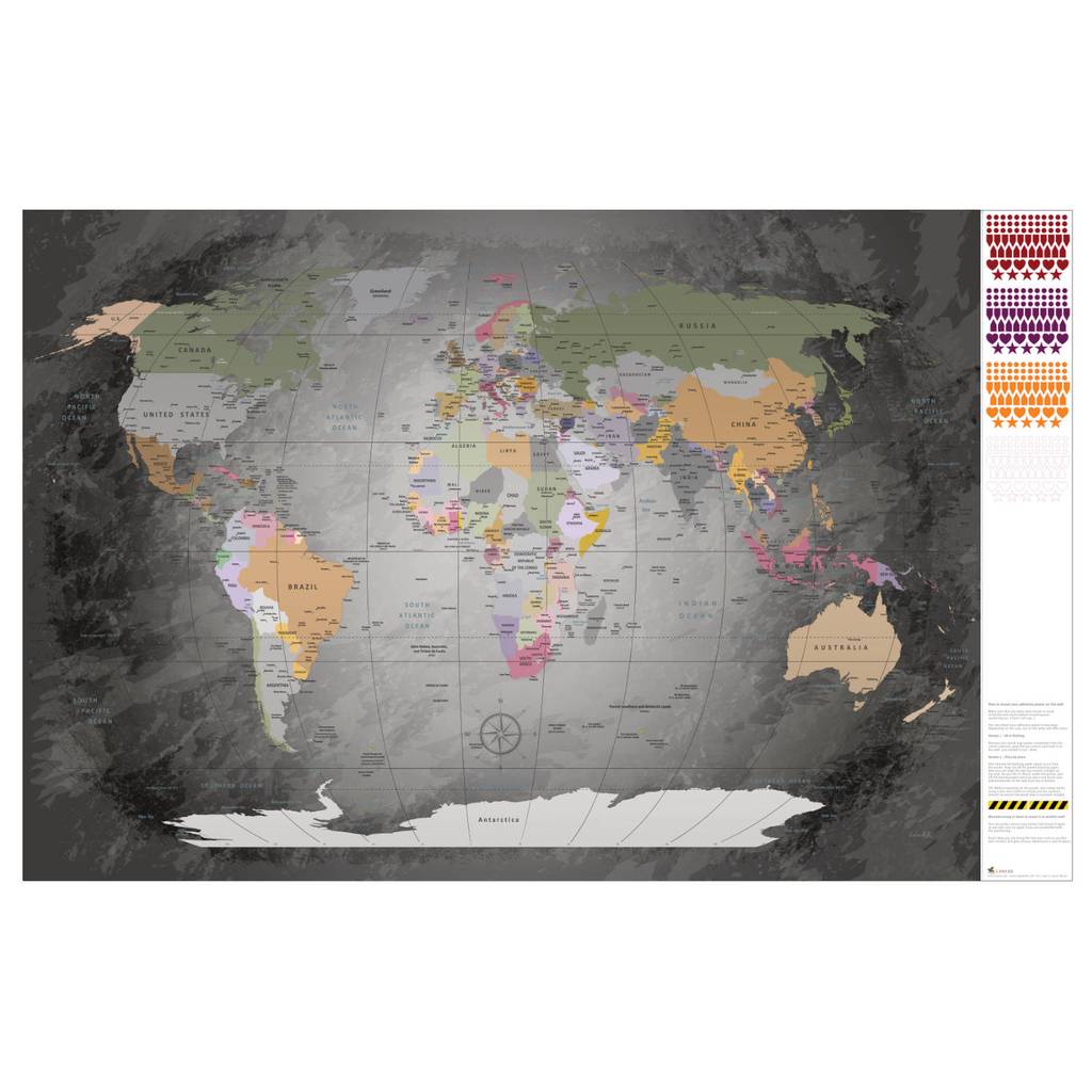 Klebeposter - World Map Ede...