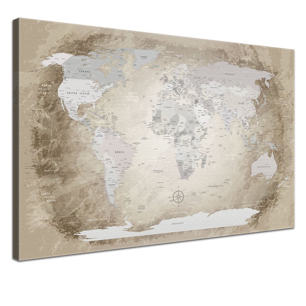 Leinwandbild - World Map Be...