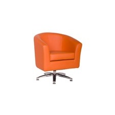 Camden Leather Swivel Orange Tub Chair Armchair
