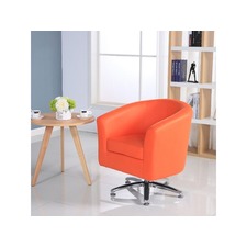 Camden Leather Swivel Tub Chair Armchair Orange