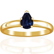 Pear Shape Blue Sapphire Solitaire Ring (0.56cts) (Item# R40065BS)