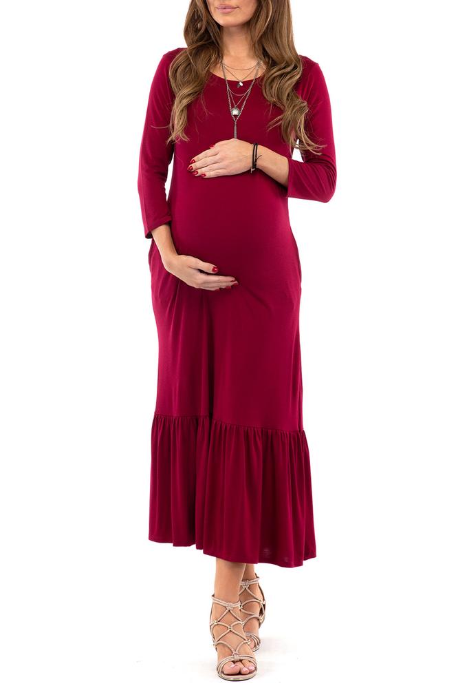 Ruffle Hem Maternity Dress ...