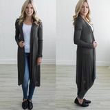 Long Knitted Cardigan Slim ...