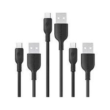 RAVPower (0.6m, 1m, 2m) 3-Pack USB Cable with Lightning Connector Black