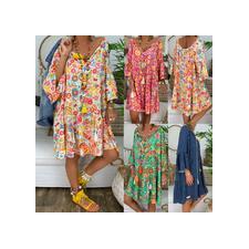 Boho Floral Long Sleeve Dress