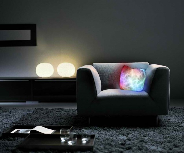 Light Up Pillow in Living Room
