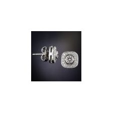 1 Ct Silver Halo Stud Earrings