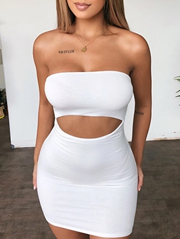 Sexy Cut Out Solid Straples...