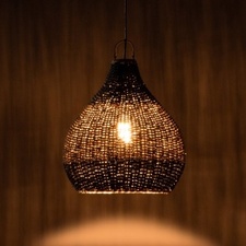 Lake Grass Bell Pendant Lamp – Natural Black