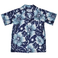 Boy's Pua Aloha Shirt - Navy