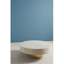 Bone Inlay Egypt Coffee Table in Black Bone Inlay Coffee image 0