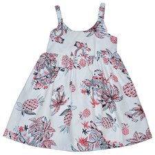 Girl's Tahiti Elastic Strap Sun Dress - White