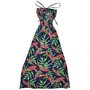 Women's Paradise Floral Long Halter Dress - Navy