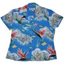 Women's Paradise Summit Hawaiian Shirt - Blue
