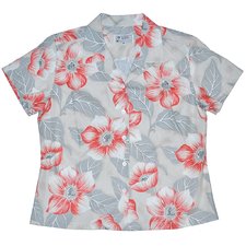 Women's Pua Aloha Shirt - Khaki