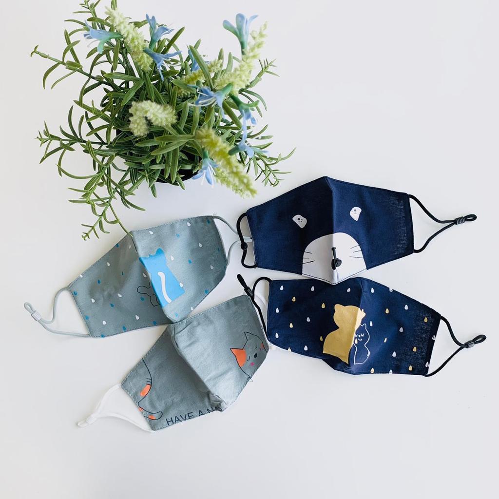 Kids' Face Masks - Blue Bun...