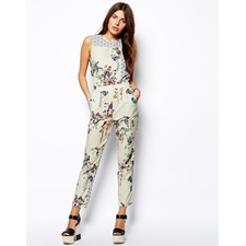 ASOS Bird And Floral Patchwork Jumpsuit