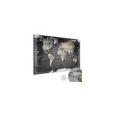 Leinwandbild - Weltkarte Graphit - Pinnwand, Deutsch Canvas Art - World Map Graphite - Pinboard, German