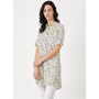 Off White Printed Front Open Tunic