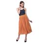 Women Solid Rayon Gauze Skirt Elastic Waist Casual Summer Skirt