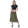 Women Rayon Skirt Solid Gauze Midi Dress Girls Casual Summer Skirt