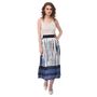 Women Tie Dye Skirt Rayon Strip Midi Dress High Waist Girls Skirts