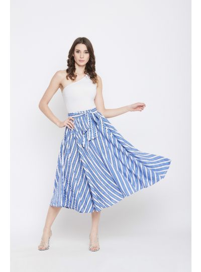 Women Rayon Striped Skirt A...