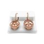 14K Rose Gold Diamond Oval Cut Morganite Dangle Earrings For Women