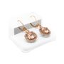 14K Rose Gold Round Cut Morganite Diamond Dangle Women Earrings