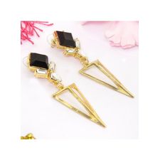 Long Diamond Geometric Triangle Shape Dangle Earrings For Womens