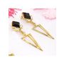 Long Diamond Geometric Triangle Shape Dangle Earrings For Womens