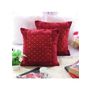 Polydupion Solid Zari Brocade Square Cushion Cover