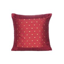 Polydupion Solid Zari Brocade Square Cushion Cover 18X18 Single Pc