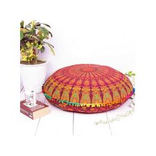 Printed Floral Boho Decorative Round Mandala Cotton Cushion Cover Floor Pillow Cases