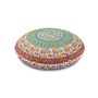 Floral Deer Printed Boho Decorative Round Mandala Floor Pillow Cases Cotton Cushion Cover