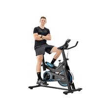 Indoor Cycling Bike -Chromed Flywheel, Silent Belt Drive Indoor Cycle Bike with Leather Resistance Pad ( Red/Blue )