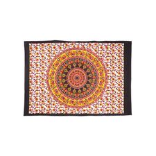 Multicolor Cotton Printed Elephant Floral Mandala Wall Hanging Poster Online