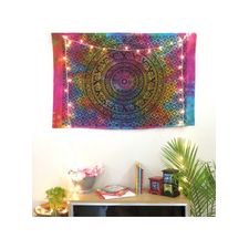 Multicolor Cotton Printed Elephant Mandala Wall Hanging Poster Online