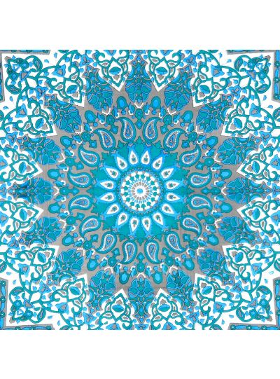 Turquoise Cotton Printed St...