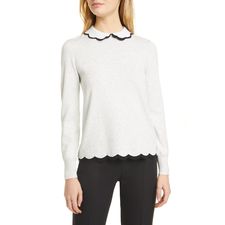 Ted Baker London Lheo Scallop Detail Layered Sweater