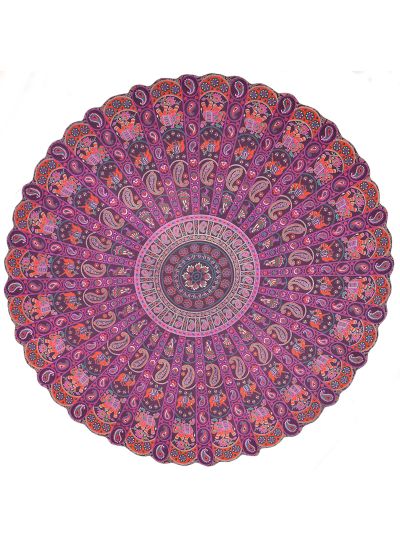 Purple Boho Round Mandala T...