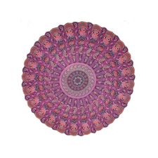 Purple Boho Round Mandala Throw Beach Roundie Picnic Throw Blanket Beach Towels Yoga Mat Throw Tapestry 72