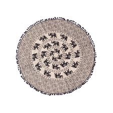 Brown Bohemian Elephant Roundie Hippie Picnic Beach Throw Blanket Beach Towels Yoga Mat Throw Tapestry 72