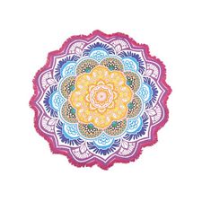 Multicolor Star Mandala Beach Towel Picnic Roundie Yoga Mat Throw Blanket