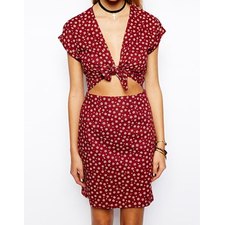 Reclaimed Vintage Dress With Tie Front